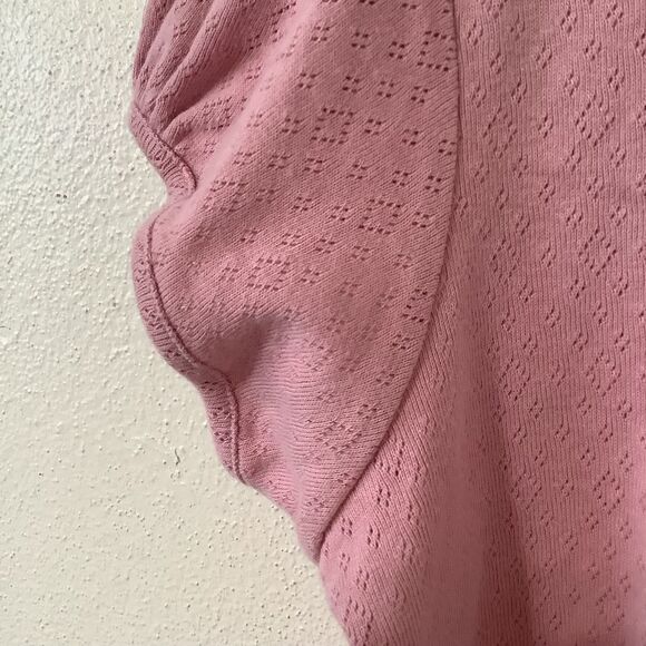 Announcements Coquette Cottagecore Feminine Pink Sequin Milkmaid Blouse Large - Picture 12 of 12